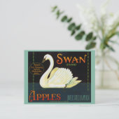 Swan Brand Apples Washington State Crate Label Briefkaart (Staand voorkant)