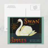 Swan Brand Apples Washington State Crate Label Briefkaart (Voorkant / Achterkant)