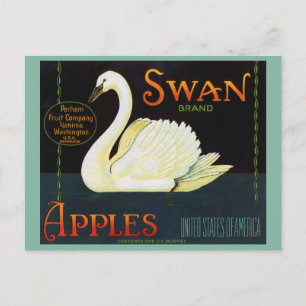 Swan Brand Apples Washington State Crate Label Briefkaart