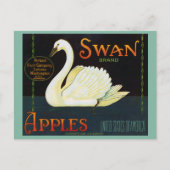 Swan Brand Apples Washington State Crate Label Briefkaart (Voorkant)