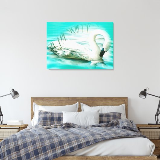 Swan Canvas Afdruk (Insitu (Slaapkamer))