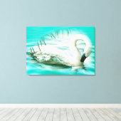 Swan Canvas Afdruk (Insitu (Houten vloer))