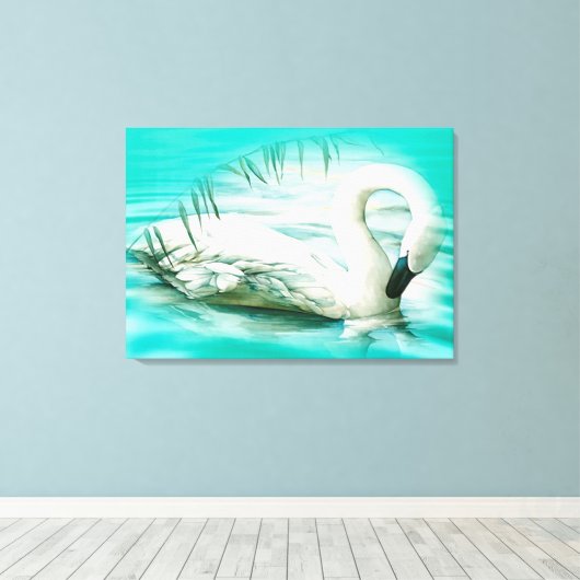 Swan Canvas Afdruk (Insitu (Houten vloer))