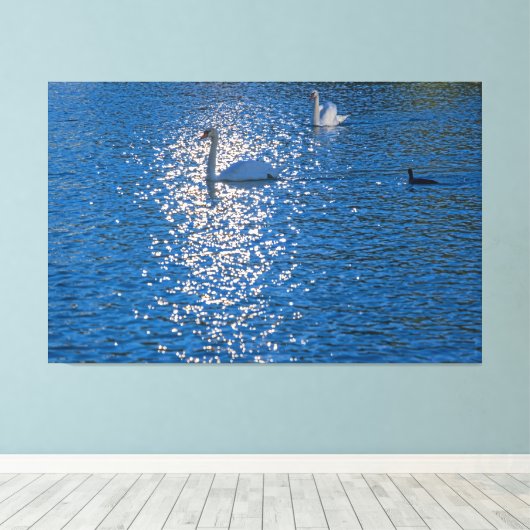 Swan Canvas Afdruk (Insitu (Houten vloer))