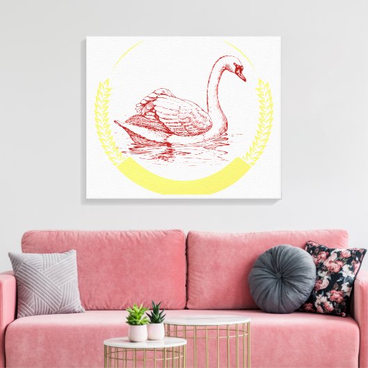 Swan Canvas Afdruk (Insitu (Woonkamer))