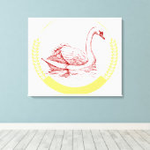 Swan Canvas Afdruk (Insitu (Houten vloer))