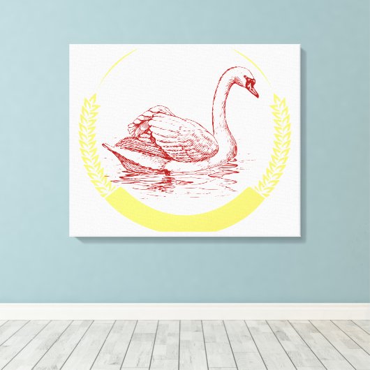 Swan Canvas Afdruk (Insitu (Houten vloer))