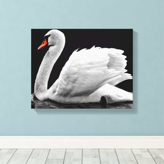 Swan Canvas Afdruk (Insitu (Houten vloer))