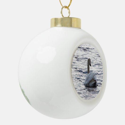 Swan Ceramic Ball-kerstversiering Keramische Bal Ornament (Links)