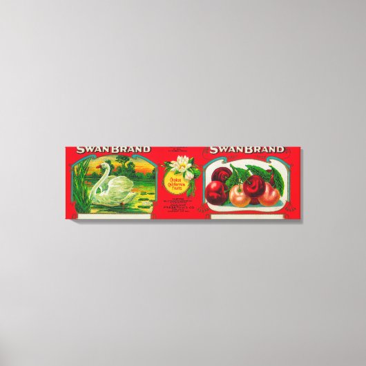 Swan Cherry Label Oakland, CA Canvas Afdruk (Voorkant)