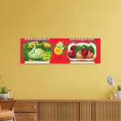 Swan Cherry Label Oakland, CA Canvas Afdruk (Insitu (Woonkamer))