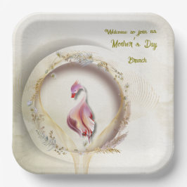 Swan chique MOEDER feest Papieren Bordje