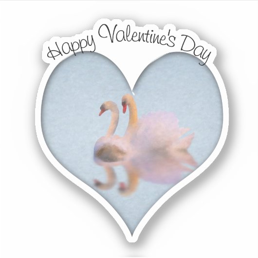 Swan Couple Life Partners Valentine Sticker (Voorkant)