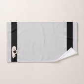 Swan Couple on Black & Light Silver Grey Bad Handdoek (Handdoek)