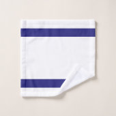 Swan Couple over Navy Blue en White Bad Handdoek (Wasdoekje)