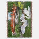 Swan Courtship Deken (Voorkant Verticaal)