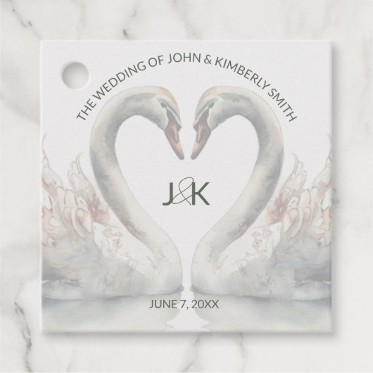 Swan Custom Wedding Bedankjes Labels (Voorkant)