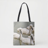 Swan Cygnets Swimming Tote Bag (Voorkant)