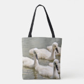 Swan Cygnets Swimming Tote Bag (Achterkant)