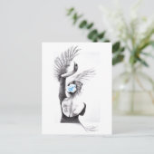 Swan dansende vrouw ballet Surreal-tekenkunst Briefkaart (Staand voorkant)