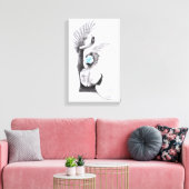 Swan dansende vrouw ballet Surreal-tekenkunst Canvas Afdruk (Insitu (Woonkamer))