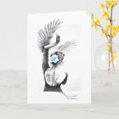 Swan dansende vrouw ballet Surreal-tekenkunst Kaart (Gele Bloem)