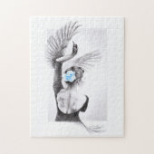 Swan dansende vrouw ballet Surreal-tekenkunst Legpuzzel (Verticaal)