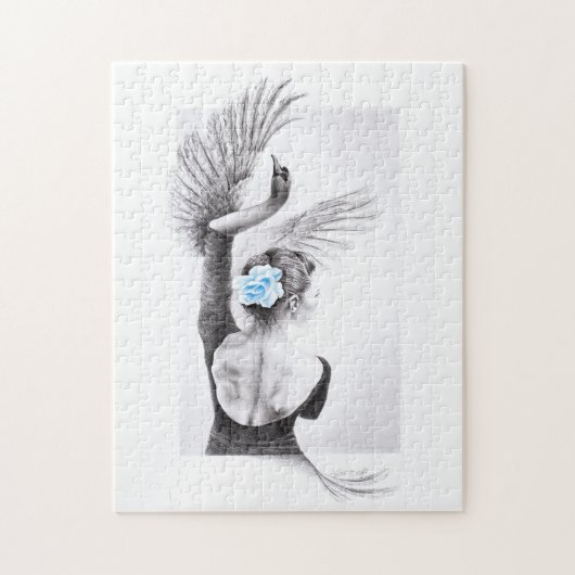 Swan dansende vrouw ballet Surreal-tekenkunst Legpuzzel (Verticaal)