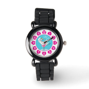 Swan danst op waterverf-meisjes met een whimsy horloge