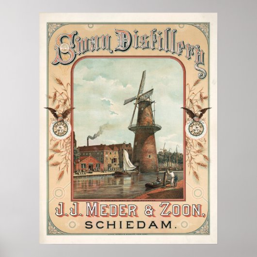Swan Distillery, J.J. Meder & Zoon, Schiedam Poster (Voorkant)