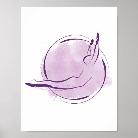 Swan Dive Pilates Pose Minimal Pilates Pose Poster (Voorkant)