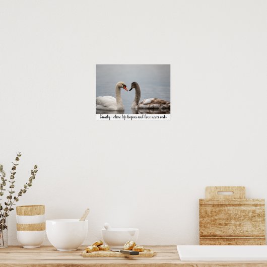 Swan Duo Nature Photo Wall Decor Poster (Keuken)