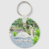 Swan en Cygnets Sleutelhanger (Voorkant)