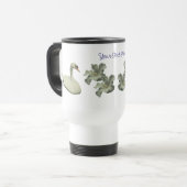Swan en Hibiscus flower, gepersonaliseerd Reisbeker (Voorkant links)