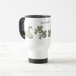 Swan en Hibiscus flower, gepersonaliseerd Reisbeker