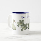 Swan en Hibiscus flower, gepersonaliseerd Tweekleurige Koffiemok (Voorkant links)