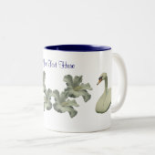 Swan en Hibiscus flower, gepersonaliseerd Tweekleurige Koffiemok (Voorkant rechts)