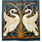 Swan en Rush en Iris, beeldende kunst, Douchegordijn (Voorkant)