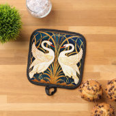 Swan en Rush en Iris, beeldende kunst, Pannenlap (Top down)