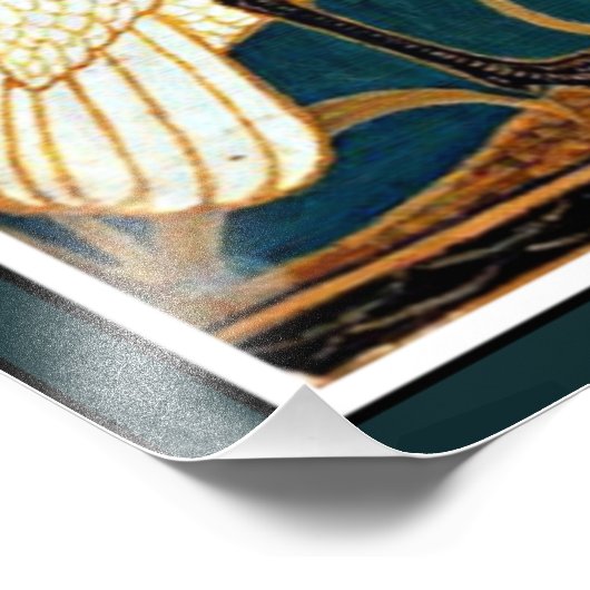 Swan en Rush en Iris Foto Afdruk (Hoek)