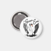  Swan Era Zwart Print Magneet (Voorkant / Achterkant)