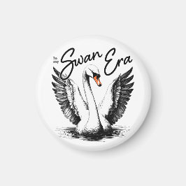  Swan Era Zwart Print Magneet