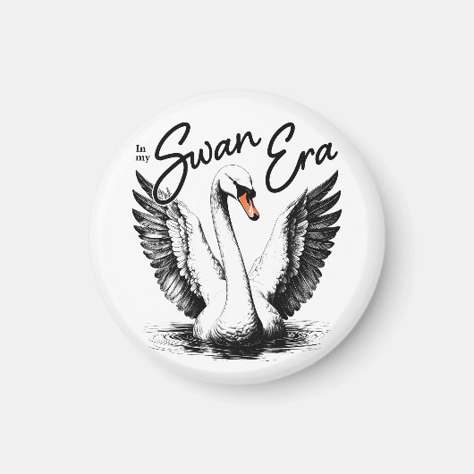  Swan Era Zwart Print Magneet (Voorkant)