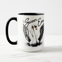  Swan Era Zwart Print Mok