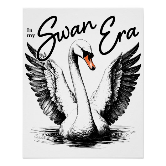 Swan Era Zwart Print Poster (Voorkant)