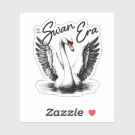 Swan Era Zwart Print Sticker