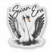  Swan Era Zwart Print Sticker (Voorkant)