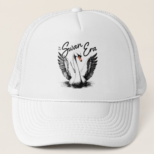 Swan Era Zwart Print Trucker Pet (Voorkant)