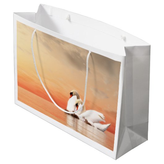 Swan-familie Groot Cadeauzakje (Achterkant Gekanteld)