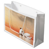 Swan-familie Groot Cadeauzakje (Voorkant Gekanteld)